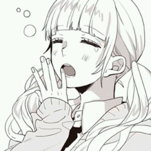 二次元动漫女头像黑白