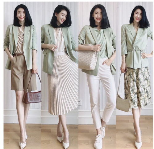 穿西装的女人很帅气,试试莫兰迪色系的西装穿搭,温柔到骨子里