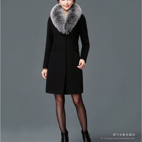 秋冬季新款毛呢大衣女中长款呢子毛领风衣修身显瘦气质大衣外套女