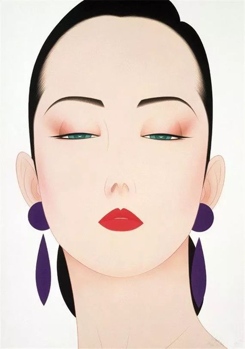 美出天际日本画家鹤田一郎东方女性版画作品赏析