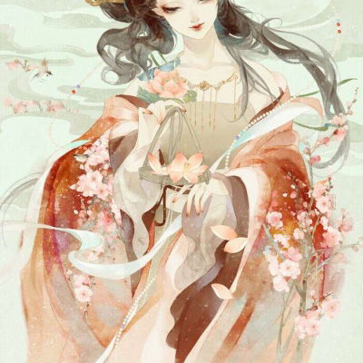 手绘卡通头像女生唯美韩版手绘古风美丽少女头像
