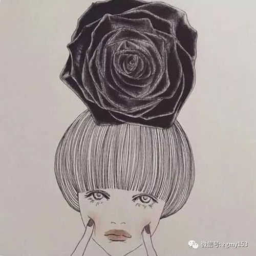 唯美手绘女生短发
