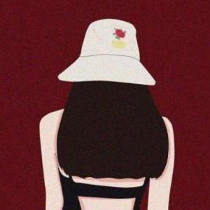 戴帽子唯美背影