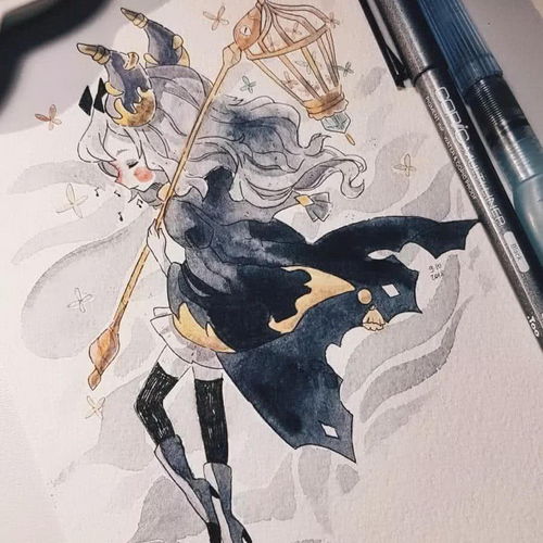 女巫也可以很可爱,插画师手绘小女巫头像,萌到心都化了
