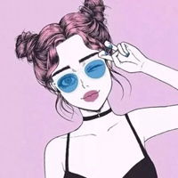 水彩女生头像唯美短发水彩女生头像