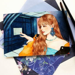 美女画师笔下水彩女生虽是画但让人怦然心动网友感觉要恋爱了