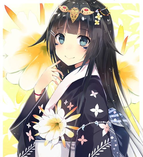 二次元和风美图气质极佳,光彩照人的和服美少女,真漂亮