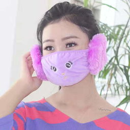 卡通可爱男女儿童口罩护耳二合一纯棉透气秋冬防寒保暖防雾霾面罩
