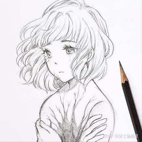 卡通头像女生可爱手绘线稿