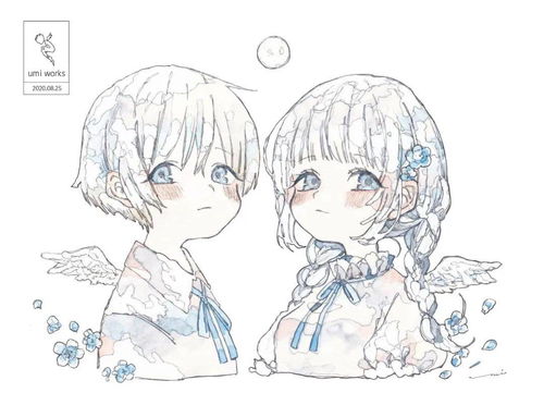 水彩插画小清新动漫少女可爱手绘上色适合做头像