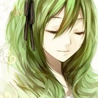 求qq头像动漫女生绿色长发