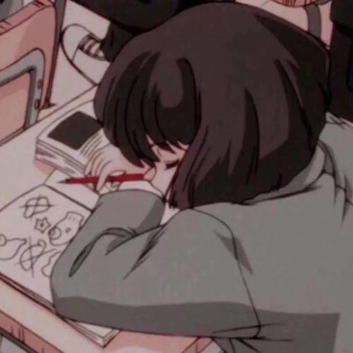 卡通头像复古模糊动漫女生头像,可爱少女头