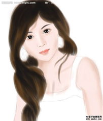 彩绘插画女生头像图片时尚美女