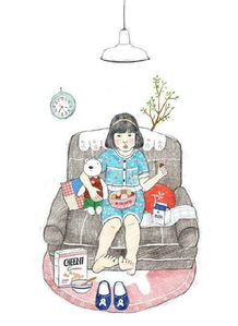 彩绘插画个性图片大全集单身的女孩不要着急