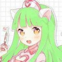昨夜星辰恰似你绿色头发的女生卡通头像