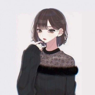 短发动漫头像女生高冷手绘帅气短发女生精致头像