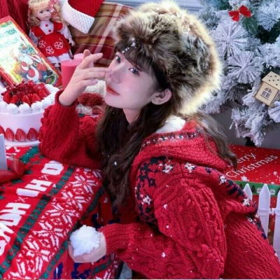 圣诞节女生头像大全2019好看的圣诞节女头像真人
