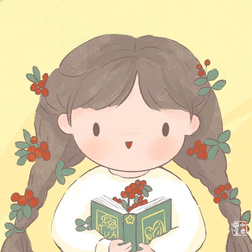 女生插画头像与春与四季与你