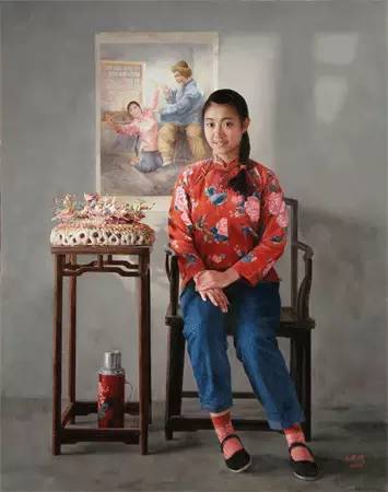 油画中最美女知青
