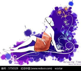 包着浴巾的美女插画素材eps免费下载红动网