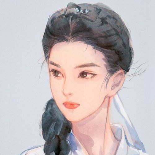 水彩古风美人头像爱与被爱同时发生,爱才有意义
