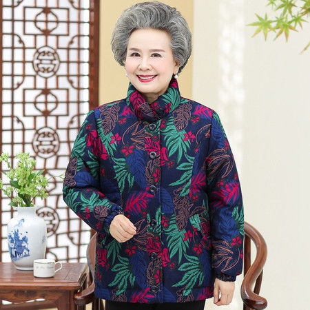 洋湖轩榭2020新款中老年女装冬装棉袄妈妈装棉服大码外套老年奶奶棉衣a