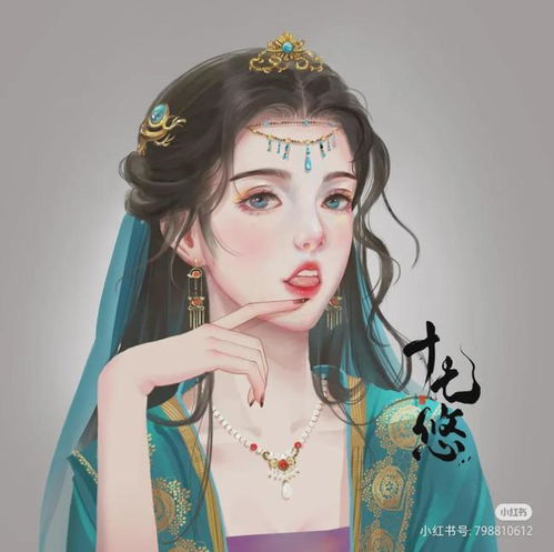 优雅的古风女子插画