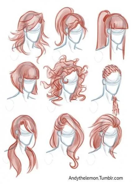 插画参考一些关于头发的绘画参考,男生女生发型参考
