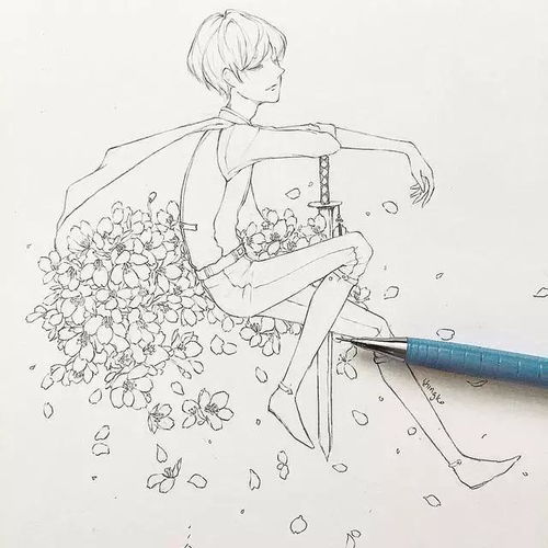 cg原画插画教程绝美仙气女生线稿临摹手绘