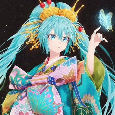 唐崎夜雨手绘插画自截女头初音女生头像我要个性网