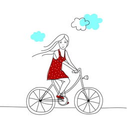 骑自行车的女生模板免费下载ai格式编号13871766千图网