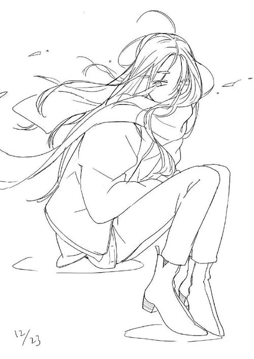 一组非常细腻的女生插画线稿分享超适合小白入手