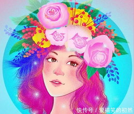 唯美清新少女头像板绘插画