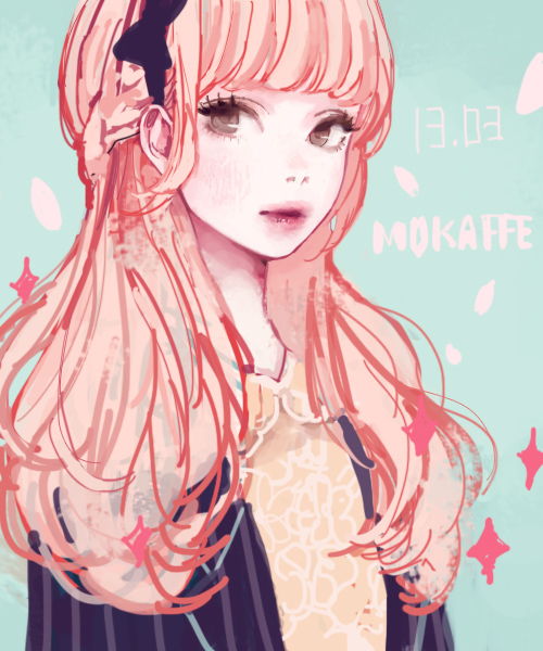 萌系少女手绘插画二次元美女