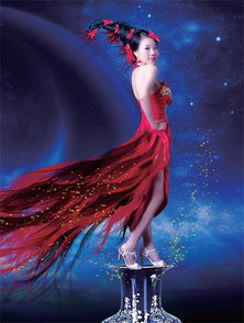 photoshop合成唯美背景色彩的艺术模特照片