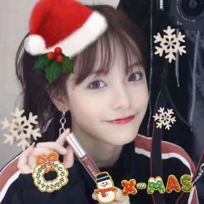 微信圣诞帽头像女生好看又可爱的圣诞节女头像2019