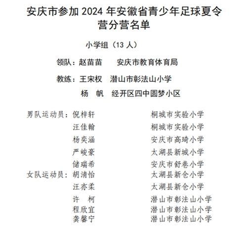 潜山市彰法山小学女子足球队三名队员入选省青少年校园足球夏令营