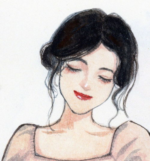 水彩手绘女生头像