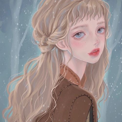 插画头像你在黄昏寄一场梦给我