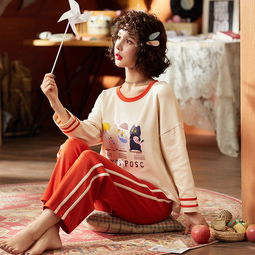 睡衣女秋冬新品可爱卡通少女校园风棉质韩版可外穿家居服