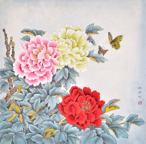 正对大门的挂画推荐花开富贵旺财旺运