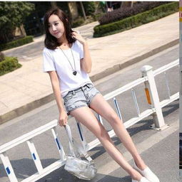 短裤美搭,阳光少女范儿,简约性感清新