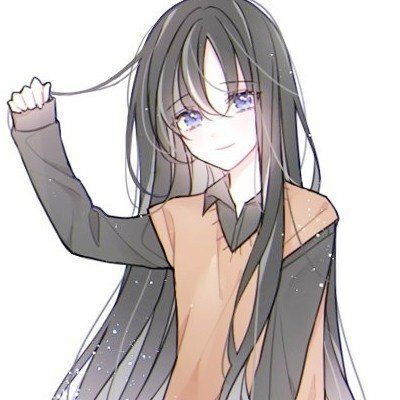 二次元少女头像黑色长发蓝瞳黑色系清堆糖,美图壁纸兴趣社区