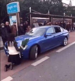 实拍美女街头跪地求婚,网友你是看上他的车还是人