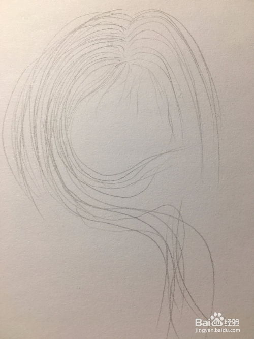 画一个冬季里用头发捂脸的女孩美丽少女线描画
