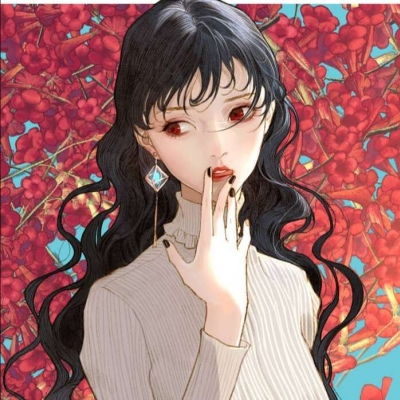 唐崎夜雨手绘插画自截女生头像