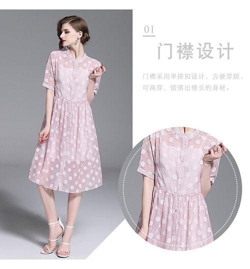 粉色头像女生唯美波点裙