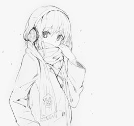 素描卡通图片头像女生头像