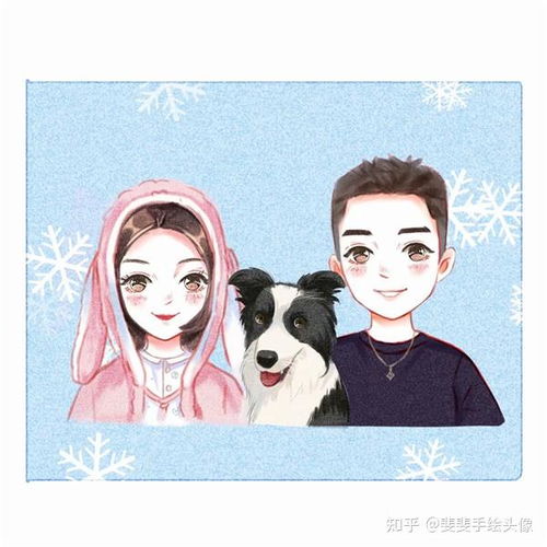 手绘人物手绘头像女生情侣手绘头像卡通呆萌一对手绘头像女可爱