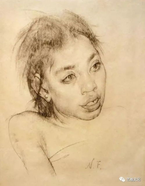艺推艺术大师费欣素描头像作品